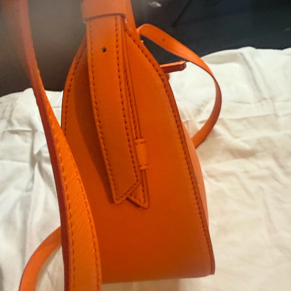 MCM Orange Leather Women's Bag midsized luxury high end statement‎ piece upscale